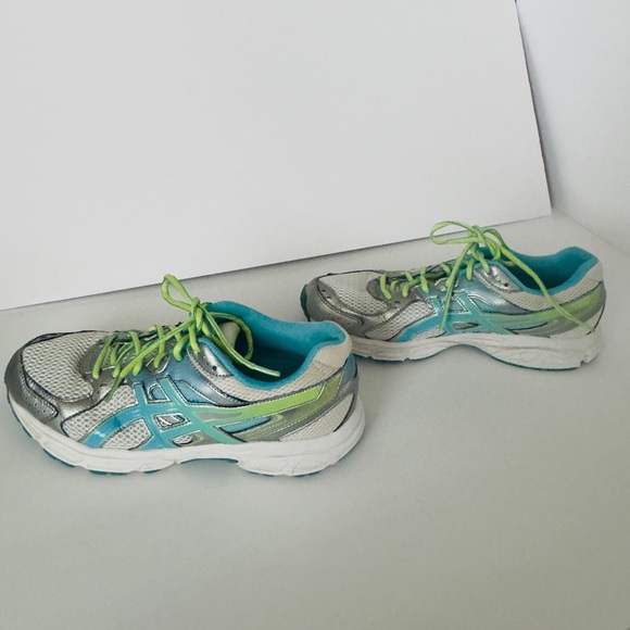 Asics Shoes - Asics Silver and‎ Lime Green Running Shoes